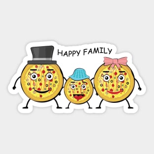 Pizza Family - Funny Illustration Sticker